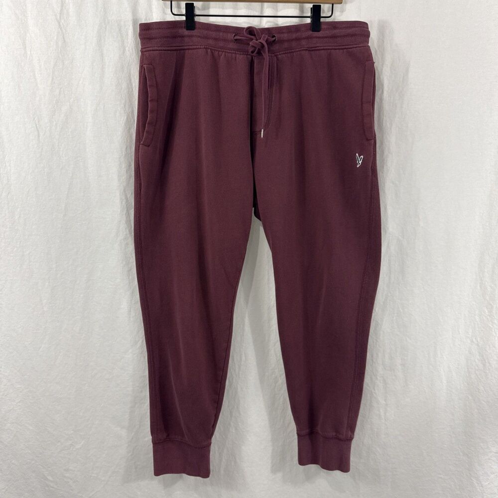 American Eagle Burgundy Red Super Soft Jogger Pants Mens Sz L Lounge Preppy
